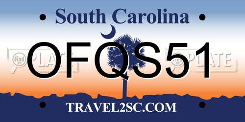 OFQS51 South Carolina License Plate