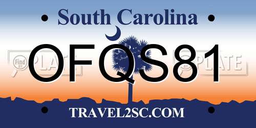 OFQS81 South Carolina License Plate