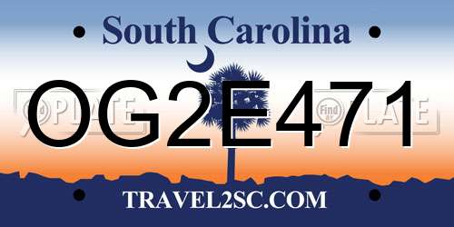 OG2E471 South Carolina License Plate