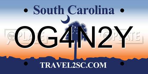 OG4N2Y South Carolina License Plate