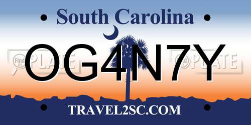OG4N7Y South Carolina License Plate