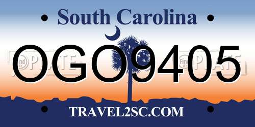 OGO9405 South Carolina License Plate