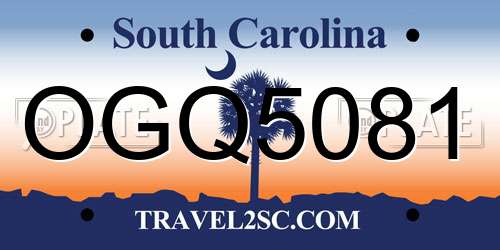 OGQ5081 South Carolina License Plate
