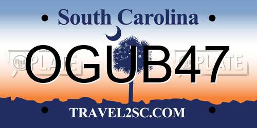 OGUB47 South Carolina License Plate