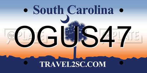 OGUS47 South Carolina License Plate