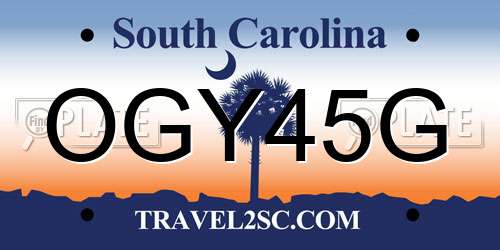 OGY45G South Carolina License Plate