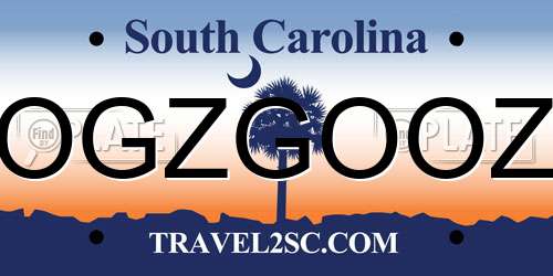 OGZGOOZ South Carolina License Plate