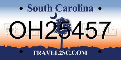 OH25457 South Carolina License Plate