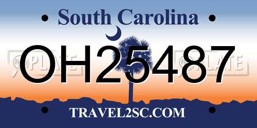 OH25487 South Carolina License Plate