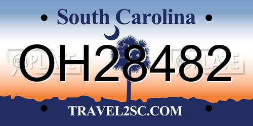 OH28482 South Carolina License Plate
