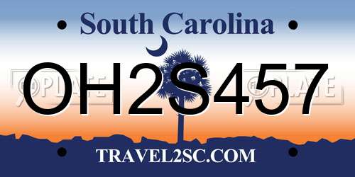 OH2S457 South Carolina License Plate