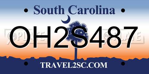 OH2S487 South Carolina License Plate
