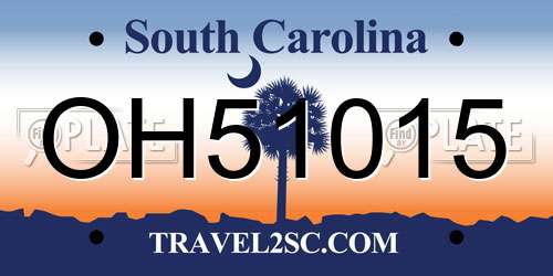 OH51015 South Carolina License Plate