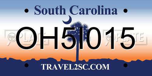 OH5I015 South Carolina License Plate