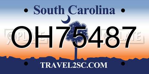 OH75487 South Carolina License Plate