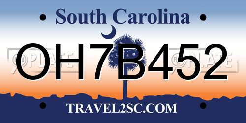 OH7B452 South Carolina License Plate