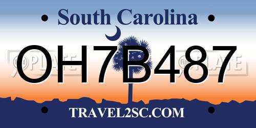 OH7B487 South Carolina License Plate