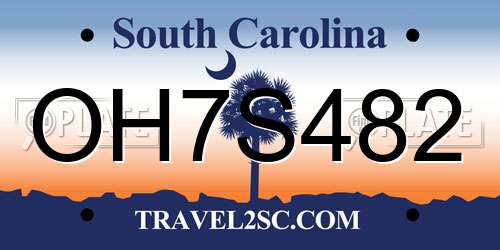 OH7S482 South Carolina License Plate
