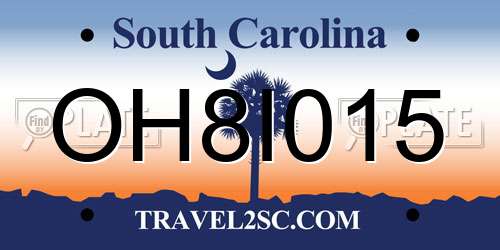 OH8I015 South Carolina License Plate