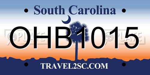 OHB1015 South Carolina License Plate
