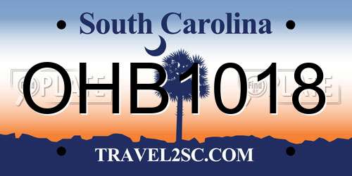 OHB1018 South Carolina License Plate