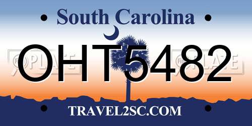 OHT5482 South Carolina License Plate