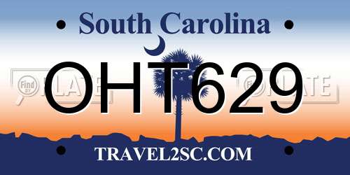 OHT629 South Carolina License Plate