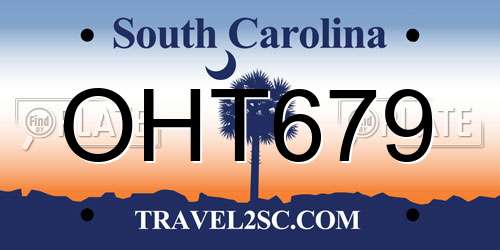 OHT679 South Carolina License Plate