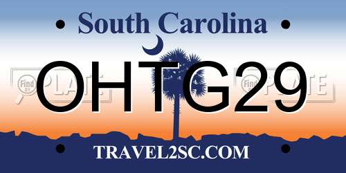 OHTG29 South Carolina License Plate
