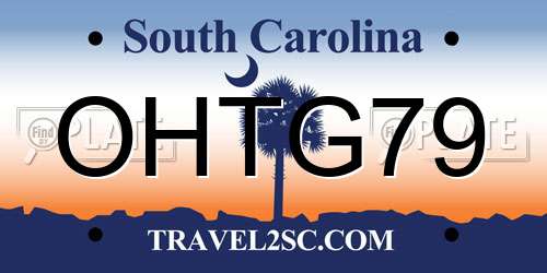OHTG79 South Carolina License Plate