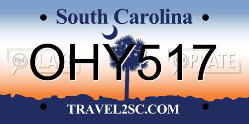 OHY517 South Carolina License Plate