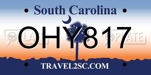 OHY817 South Carolina License Plate