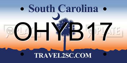 OHYB17 South Carolina License Plate
