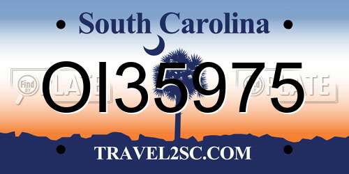 OI35975 South Carolina License Plate