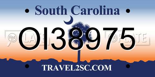 OI38975 South Carolina License Plate
