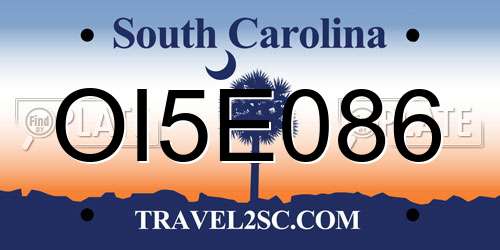 OI5E086 South Carolina License Plate