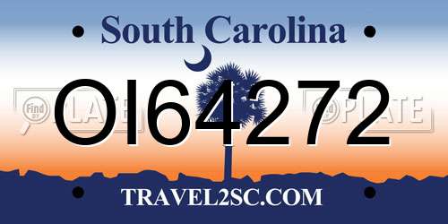OI64272 South Carolina License Plate