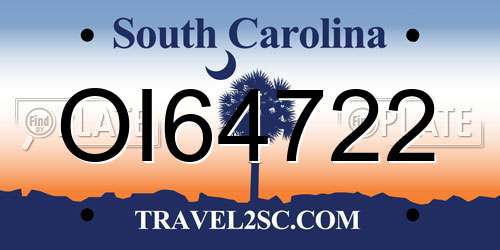 OI64722 South Carolina License Plate