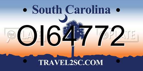 OI64772 South Carolina License Plate
