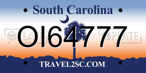 OI64777 South Carolina License Plate