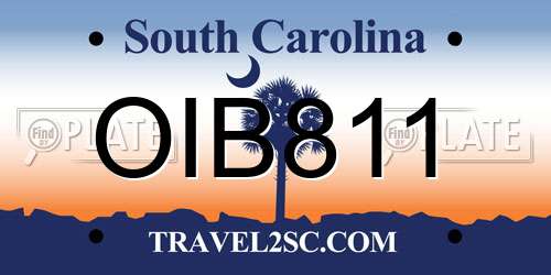 OIB811 South Carolina License Plate