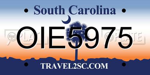 OIE5975 South Carolina License Plate
