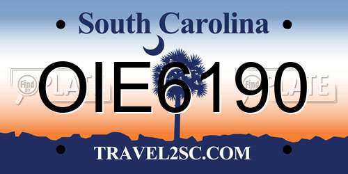 OIE6190 South Carolina License Plate