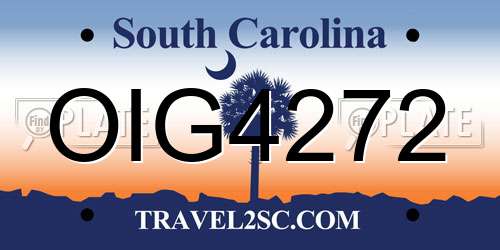 OIG4272 South Carolina License Plate