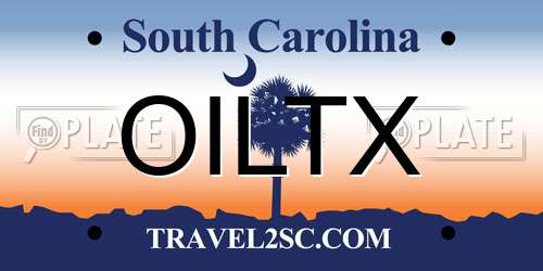 OILTX South Carolina License Plate