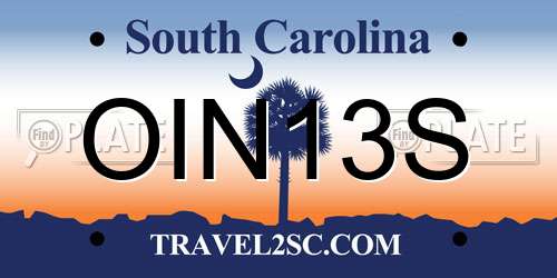 OIN13S South Carolina License Plate