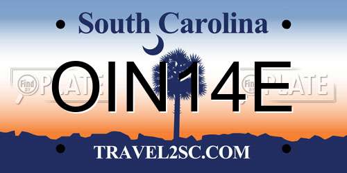 OIN14E South Carolina License Plate