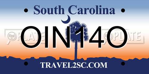 OIN14O South Carolina License Plate