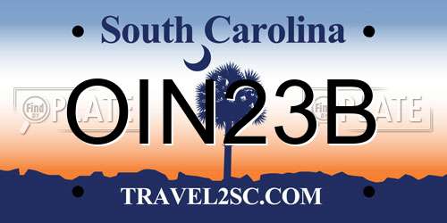 OIN23B South Carolina License Plate