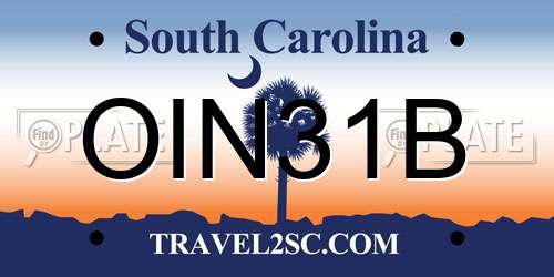 OIN31B South Carolina License Plate
